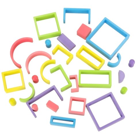 Klocki drewniane edukacyjne układanka tęcza puzzle Montessori