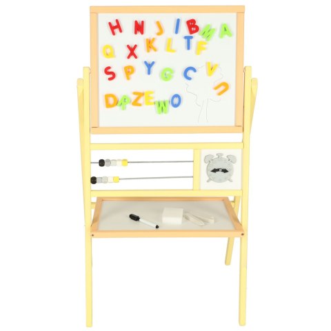 Drewniana tablica kredowa magnetyczna z liczydłem i zegarem 30 x 56 x 90 cm