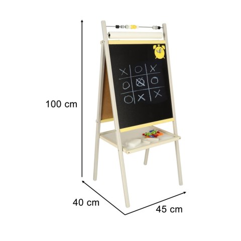 Drewniana tablica kredowa magnetyczna z liczydłem i rolką papieru 45 x 40 x 100 cm Drewniana tablica kredowa magnetyczna z liczydłem i rolką papieru 45 x 40 x 100 cm