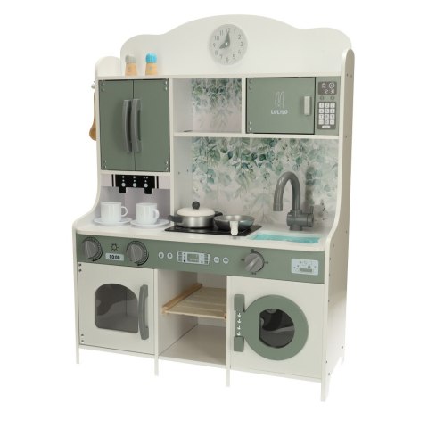 Drewniana kuchnia dla dzieci MDF LULILO SALIKO z ekspresem i akcesoriami 85 cm Drewniana kuchnia dla dzieci MDF LULILO SALIKO z ekspresem i akcesoriami 85 cm