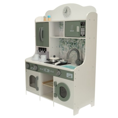 Drewniana kuchnia dla dzieci MDF LULILO SALIKO z ekspresem i akcesoriami 85 cm Drewniana kuchnia dla dzieci MDF LULILO SALIKO z ekspresem i akcesoriami 85 cm
