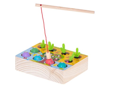 Gra drewniana Montessori – Łowienie rybek, marchewek i robaczków 🎣🥕🐛