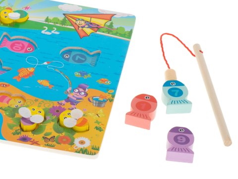 Gra drewniana Łowienie rybek i pszczółek Montessori 🐠🐝