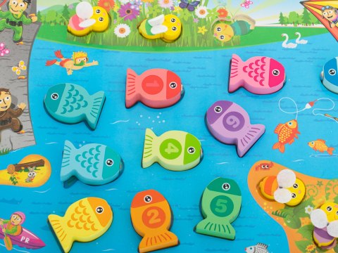 Gra drewniana Łowienie rybek i pszczółek Montessori 🐠🐝