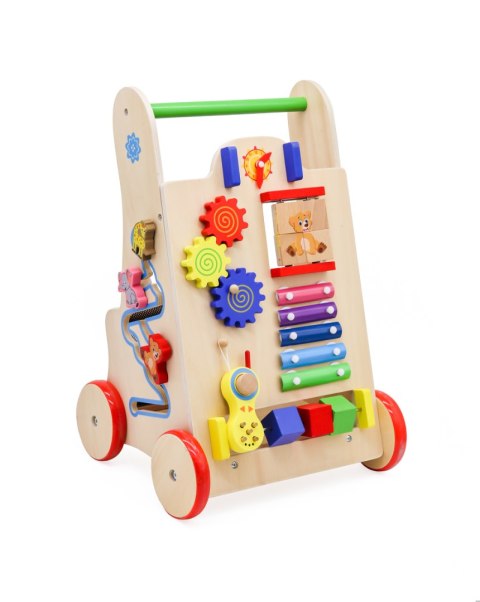 Drewniany pchacz chodzik – kostka edukacyjna 6w1