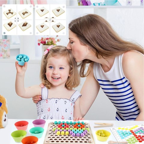 Kolorowe kulki – układanka Montessori, mozaika i sorter dla dzieci Kolorowe kulki – układanka Montessori, mozaika i sorter dla dzieci