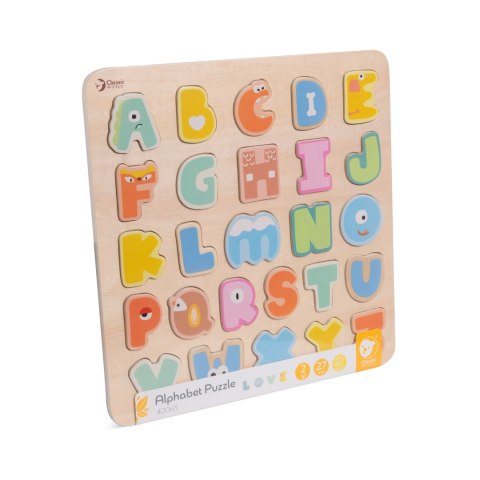 Drewniane puzzle Montessori – nauka alfabetu i słów, 27 el. Drewniane puzzle Montessori – nauka alfabetu i słów, 27 el.