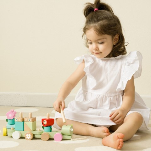 Montessori Kolejka Gąsienica – Drewniana Układanka Montessori Kolejka Gąsienica – Drewniana Układanka
