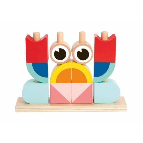 Drewniane klocki konstrukcyjne 3D – krab, 18 el.