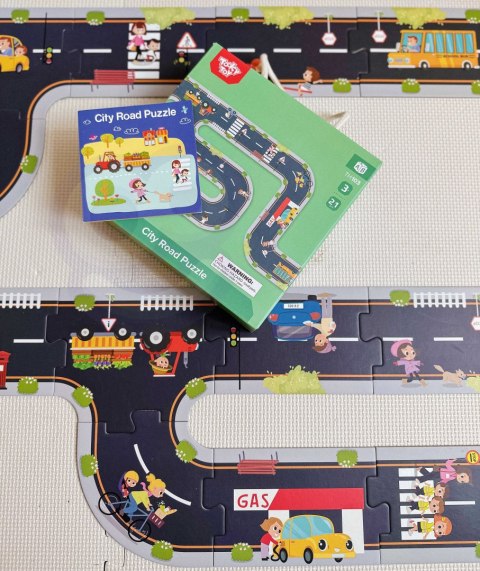 Droga puzzle dla dzieci – autostrada, makieta miasta 21 el. FSC Droga puzzle dla dzieci – autostrada, makieta miasta 21 el. FSC