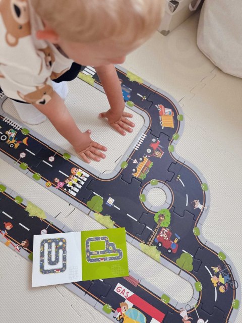 Droga puzzle dla dzieci – autostrada, makieta miasta 21 el. FSC Droga puzzle dla dzieci – autostrada, makieta miasta 21 el. FSC