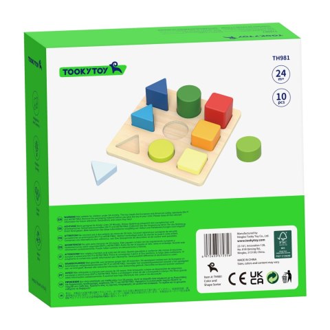 Drewniana układanka edukacyjna – figury geometryczne i kolory Drewniana układanka edukacyjna – figury geometryczne i kolory