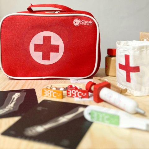 Drewniany Zestaw Walizka Małego Doktora Lekarza 19 el. Drewniany Zestaw Walizka Małego Doktora Lekarza 19 el.
