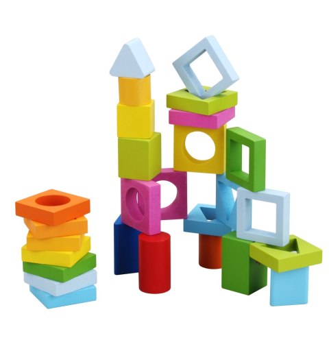 Układanka Nauka Kształtów i Liczenia 5w1 Domino Sorter Montessori (28 el.)