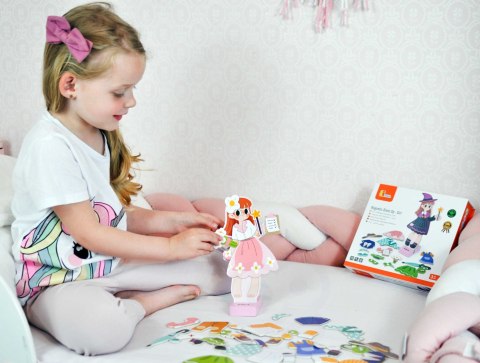 Drewniana Układanka Magnetyczna Ubieranka Edukacyjna – Dziewczynka Drewniana Układanka Magnetyczna Ubieranka Edukacyjna – Dziewczynka
