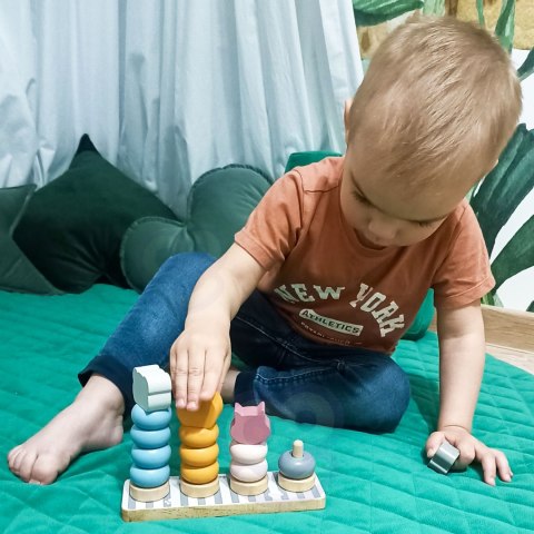 Drewniana układanka edukacyjna ze zwierzątkami Montessori Drewniana układanka edukacyjna ze zwierzątkami Montessori