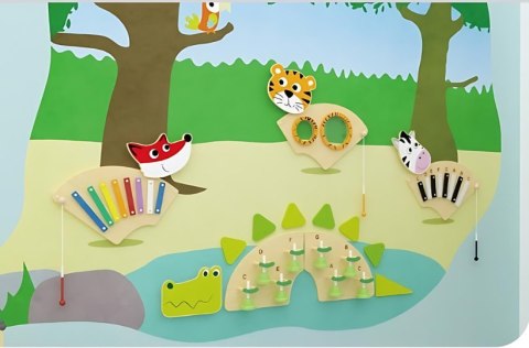 Drewniana Muzyczna Tablica Ścienna Zebra