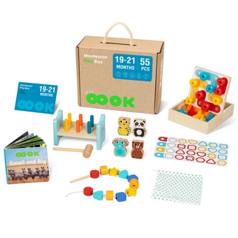 Drewniany edukacyjny box Montessori 6w1 – sensoryczna walizka dla maluchów Drewniany edukacyjny box Montessori 6w1 – sensoryczna walizka dla maluchów