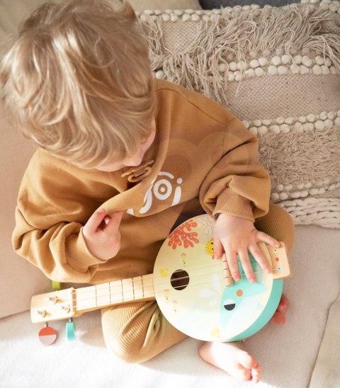 Drewniane banjo dla dzieci – muzyczna zabawka z motywem morza Drewniane banjo dla dzieci – muzyczna zabawka z motywem morza