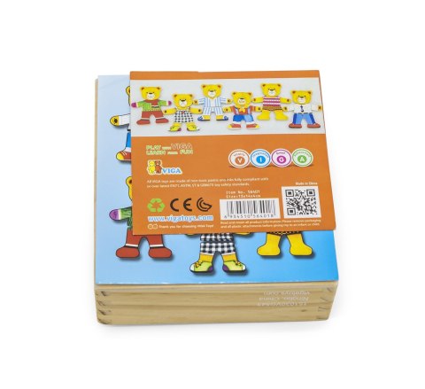 Drewniane puzzle układanka edukacyjna „Ubierz Misia – Chłopiec” Drewniane puzzle układanka edukacyjna „Ubierz Misia – Chłopiec”