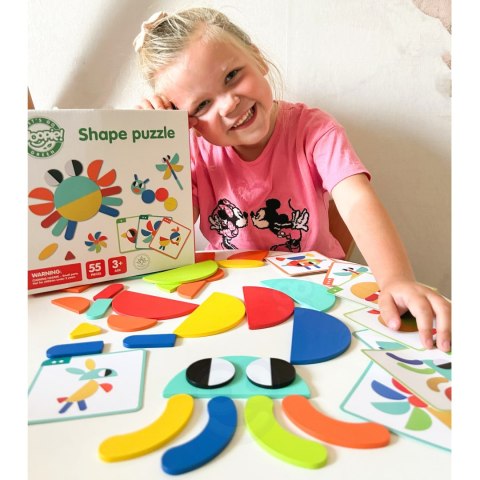 Drewniana układanka Montessori – 40 wzorów do odtworzenia, 55 elementów Drewniana układanka Montessori – 40 wzorów do odtworzenia, 55 elementów