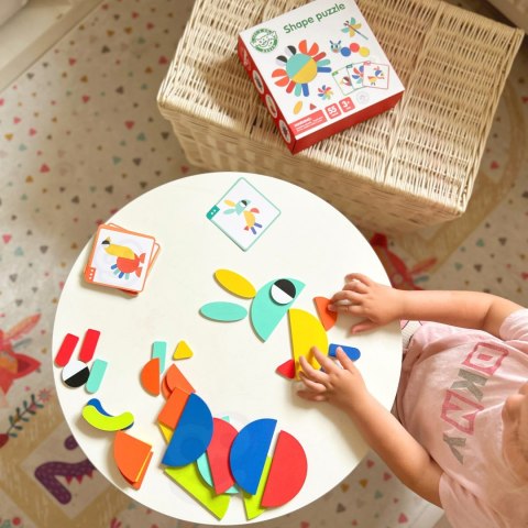 Drewniana układanka Montessori – 40 wzorów do odtworzenia, 55 elementów Drewniana układanka Montessori – 40 wzorów do odtworzenia, 55 elementów