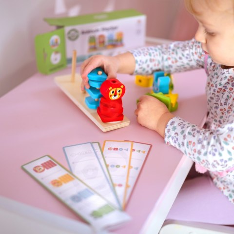 Drewniana układanka Montessori – piramidka zwierzątek, 27 elementów Drewniana układanka Montessori – piramidka zwierzątek, 27 elementów