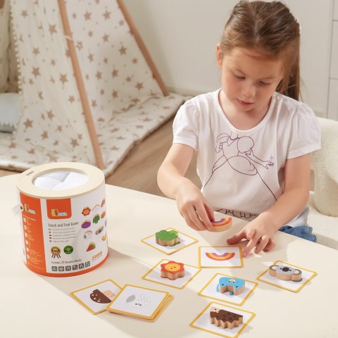 Drewniana Gra W Ciemno – Dotknij i Poczuj, Sortowanie i Losowanie Wzorów, Montessori Drewniana Gra W Ciemno – Dotknij i Poczuj, Sortowanie i Losowanie Wzorów, Montessori