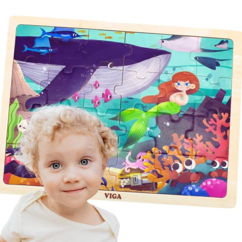Drewniane puzzle układanka 24 el. „Sekrety Morza”