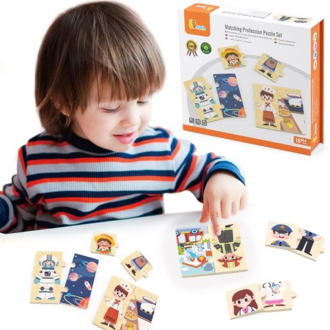 Drewniane puzzle układanka „Dopasowanie zawodów”
