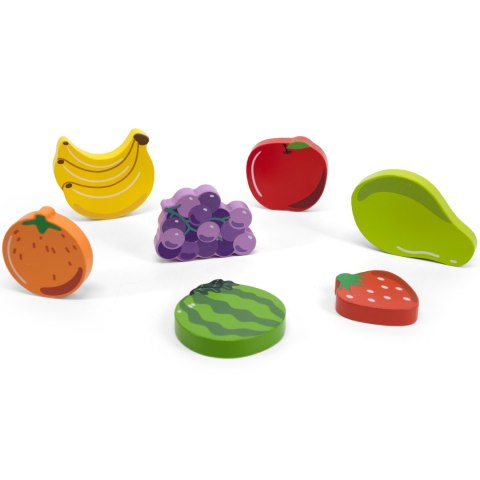 Drewniane puzzle układanka Montessori 2w1 „Figurki Owoce” Drewniane puzzle układanka Montessori 2w1 „Figurki Owoce”