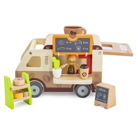 Drewniany food truck – kawiarnia i cukiernia dla dzieci