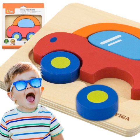 Drewniane pierwsze puzzle dla maluszka – samochód, 4 elementy Drewniane pierwsze puzzle dla maluszka – samochód, 4 elementy