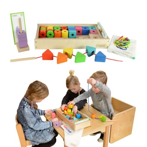Drewniana nawlekanka Montessori – duży zestaw do sznurowania Drewniana nawlekanka Montessori – duży zestaw do sznurowania