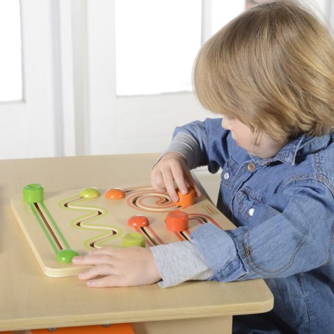 Drewniana tablica edukacyjna – gra przesuwna labirynt Montessori Drewniana tablica edukacyjna – gra przesuwna labirynt Montessori