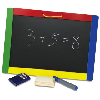 Drewniana Dwustronna Tablica Magnetyczna i Kredowa z Akcesoriami – Viga, Montessori