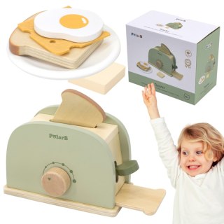Drewniany zestaw toster PolarB – zielony + akcesoria