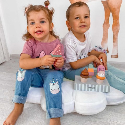 Drewniane lody na patyku ze stojakiem – 5 szt. PolarB