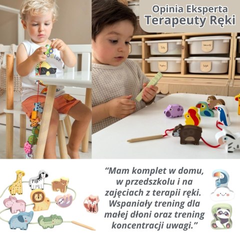 Drewniane klocki do nawlekania – Ruch drogowy, 13 el.