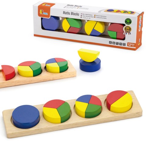 Drewniana Układanka Klocki Matematyczne Ułamki 10 Klocków Montessori Drewniana Układanka Klocki Matematyczne Ułamki 10 Klocków Montessori