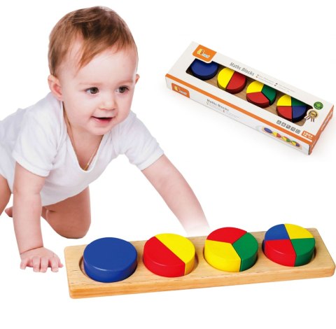 Drewniana Układanka Klocki Matematyczne Ułamki 10 Klocków Montessori Drewniana Układanka Klocki Matematyczne Ułamki 10 Klocków Montessori