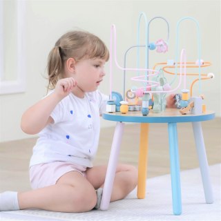 Drewniany Stolik Edukacyjny – Manipulacyjna Przeplatanka Montessori