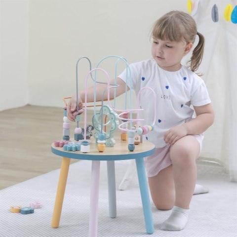 Drewniany Stolik Edukacyjny – Manipulacyjna Przeplatanka Montessori