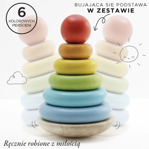 Drewniana układanka – piramida edukacyjna dla dzieci Drewniana układanka – piramida edukacyjna dla dzieci