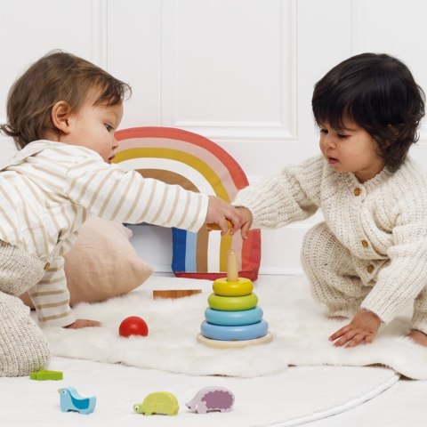 Drewniana układanka – piramida edukacyjna dla dzieci Drewniana układanka – piramida edukacyjna dla dzieci