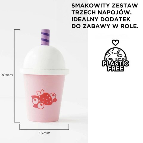 Drewniane napoje – zestaw do zabawy w kawiarnię i sklep Drewniane napoje – zestaw do zabawy w kawiarnię i sklep