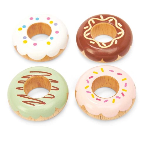 Drewniane pączki – zestaw do zabawy w cukiernię
