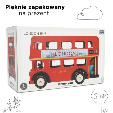 Drewniany piętrowy autobus Londyn – zabawka dla dzieci, pojazd Drewniany piętrowy autobus Londyn – zabawka dla dzieci, pojazd