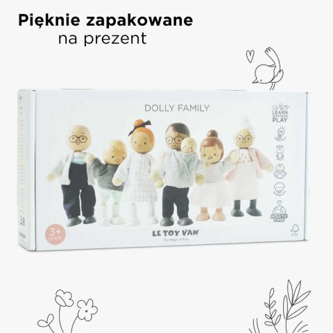 Drewniana rodzina lalek – figurki do domków dla lalek, zestaw 7 postaci Drewniana rodzina lalek – figurki do domków dla lalek, zestaw 7 postaci
