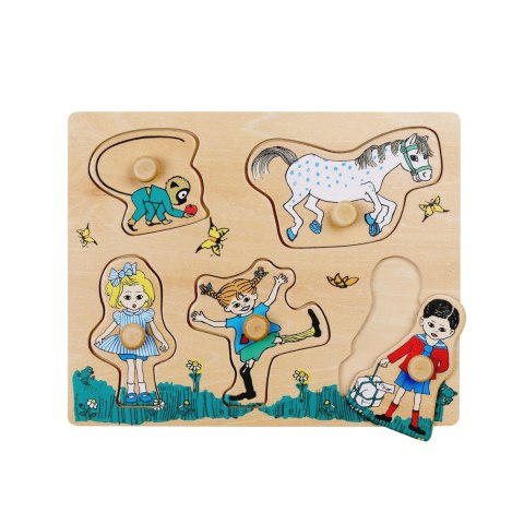 Drewniana układanka puzzle z uchwytami – sorter kształtów Pippi Langstrumpf Drewniana układanka puzzle z uchwytami – sorter kształtów Pippi Langstrumpf